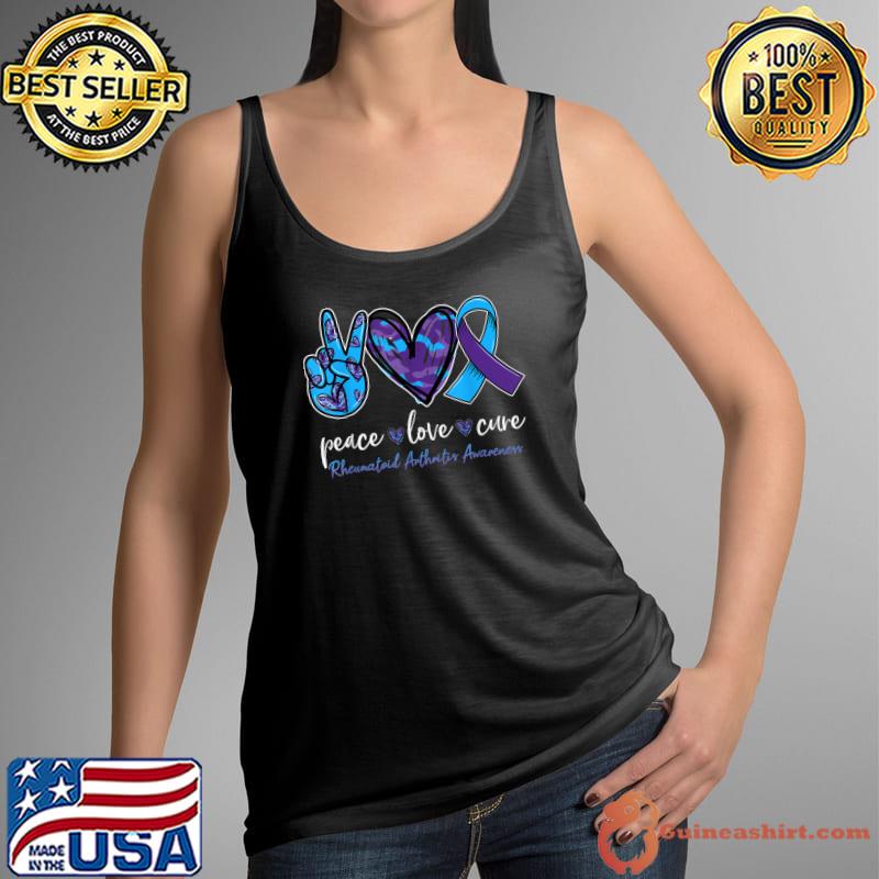 Peace love cure Rheumatoid Arthritis Awareness Month T-Shirt Tank Top