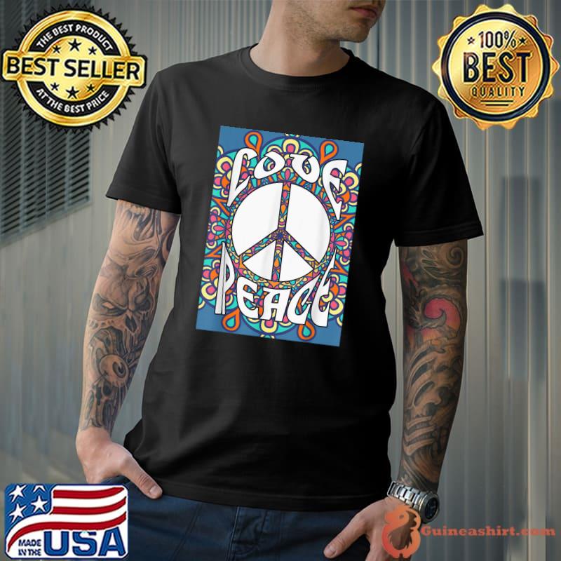 PEACE SIGN LOVE T Shirt 60s 70s Tie Dye Hippie Costume T-Shirt