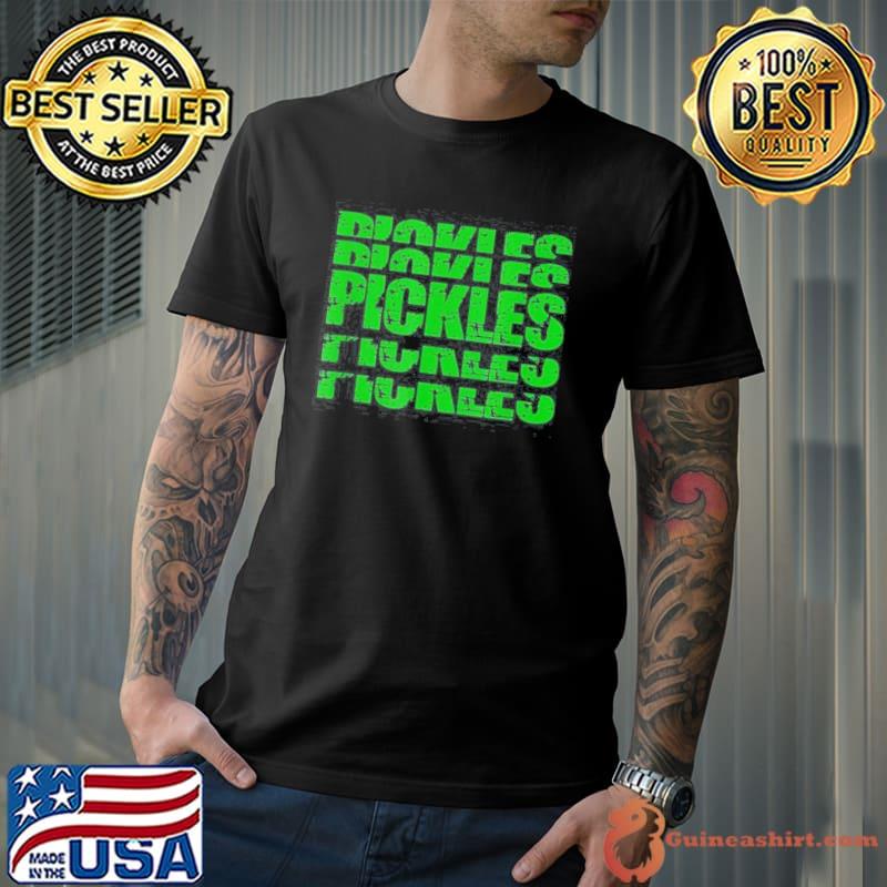 PICKLE FAN RETRO VINTAGE STACKED LETTERS PICKLES MEME SHIRT Unisex