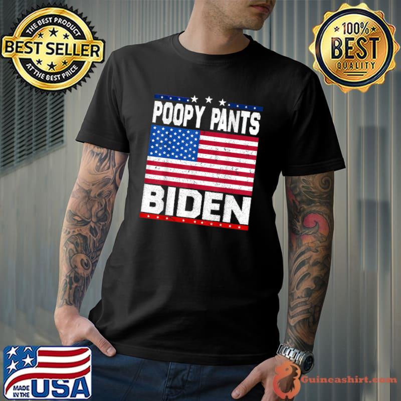 Poopy Pants Biden Us Flag Funny Biden Poopy Pants Biden T-Shirt Unisex