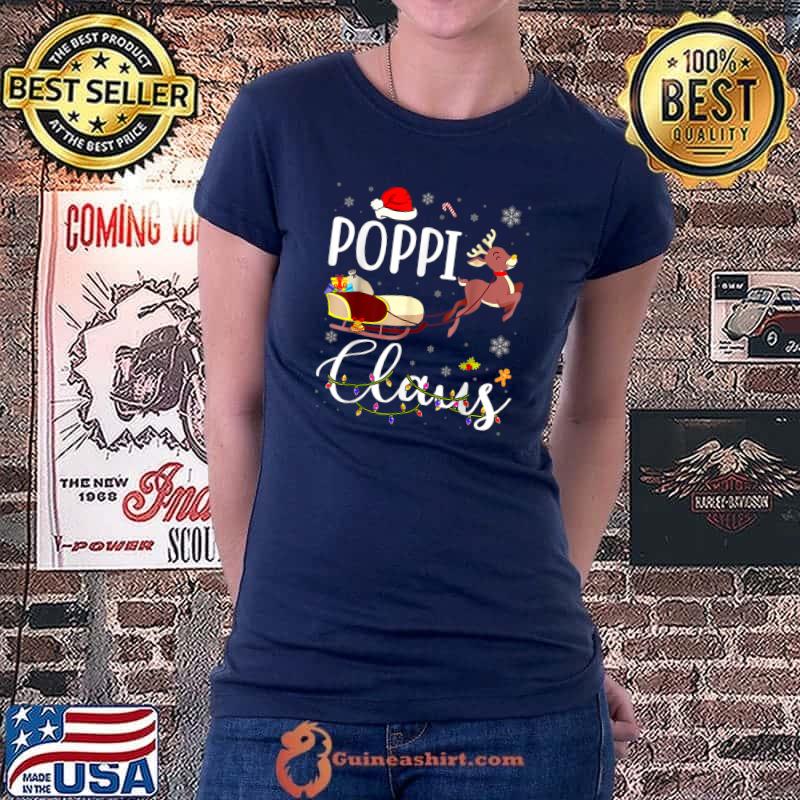 Poppi Claus Funny Poppi Christmas Reindeer Christmas T-Shirt Ladiestee