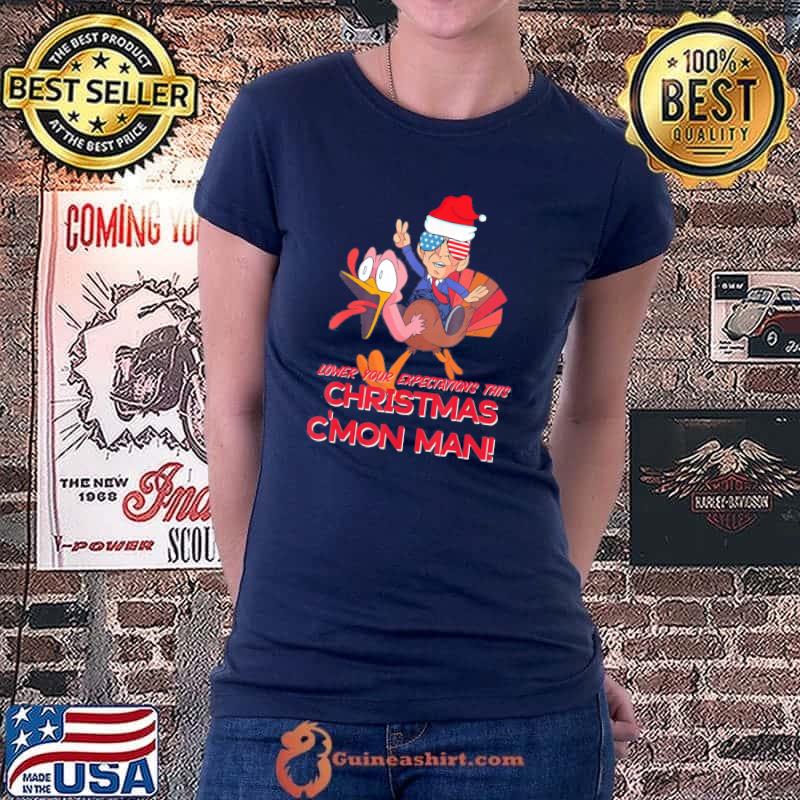 Premium 2021 Jingle Joe Biden Santa Impeach 46 Go Brandon USA Christmas T-Shirt Ladiestee