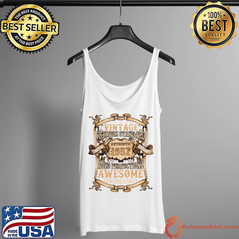 Premium 65th Birthday Vintage Tee Aged Perfections 1957 65 Years Old T-Shirt Tank Top