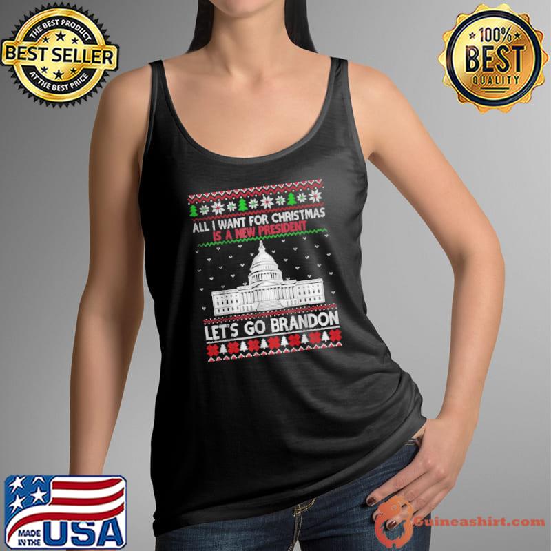 Premium All I want for christmas is a new president let's go brandon Tank Top