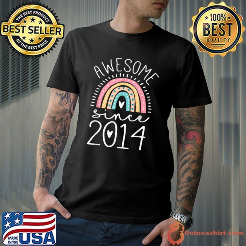 Premium awesome Since 2014 7th Birthday Rainbow Gifts Born In 2014 T-Shirt