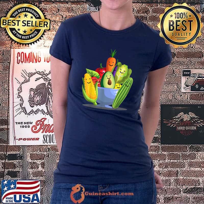 Premium Cute Vegetarian Art For Vegan Food Veggie Lovers T-Shirt Ladiestee