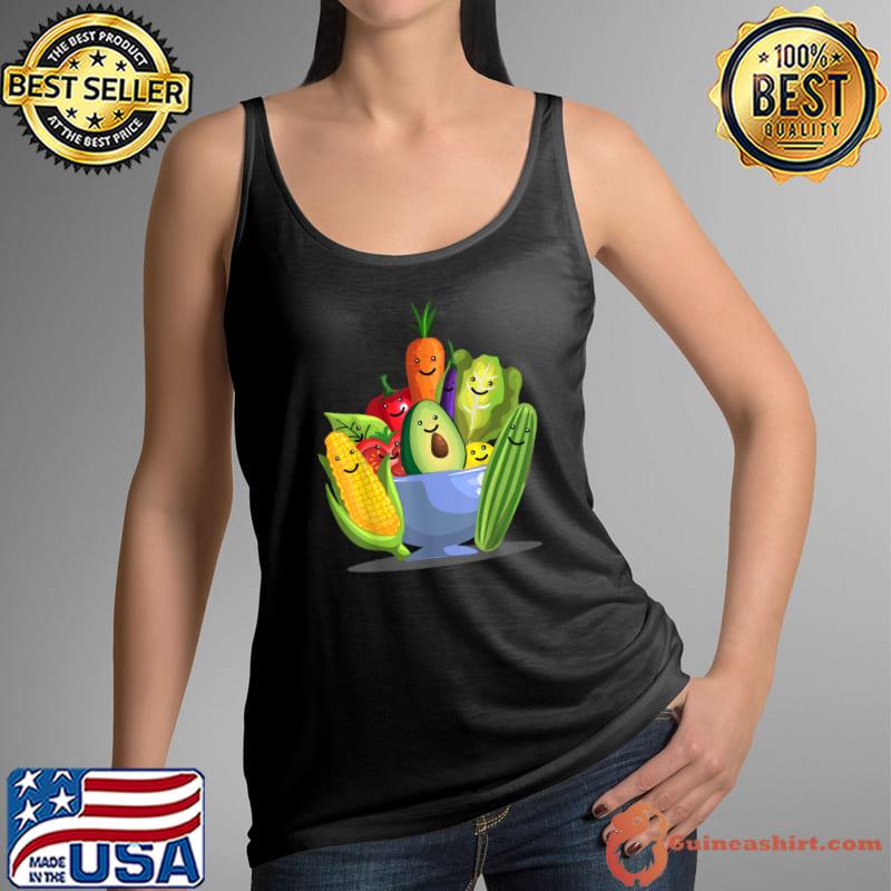Premium Cute Vegetarian Art For Vegan Food Veggie Lovers T-Shirt Tank Top