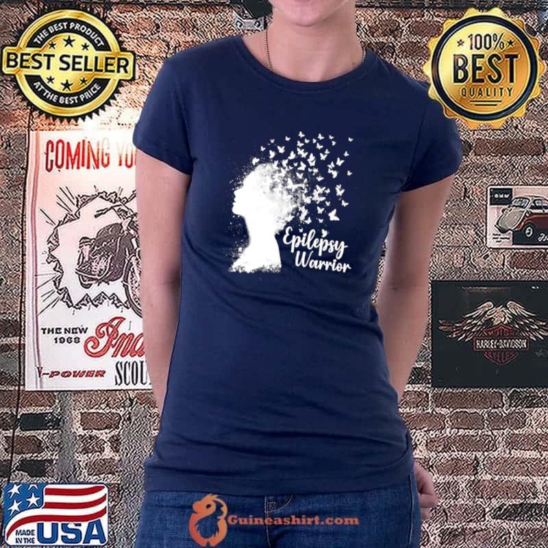 Premium epilepsy Warrior Butterfly November We Wear Purple Ribbon girl T-shirt
