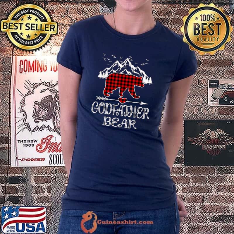 Premium godfather Bear Shirt Red Buffalo Plaid Grandma Bear Pajama T Shirt Ladiestee