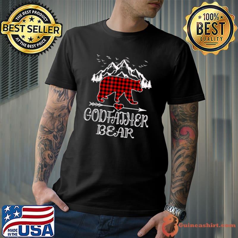 Premium godfather Bear Shirt Red Buffalo Plaid Grandma Bear Pajama T Shirt