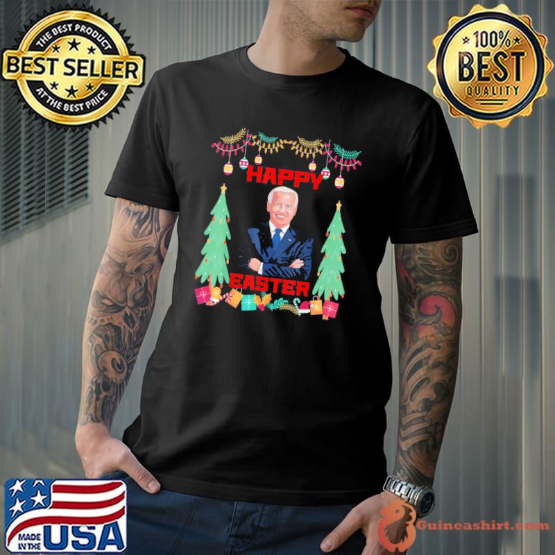Premium happy Easter Joe Biden Santa Confused Ugly Christmas T-Shirt