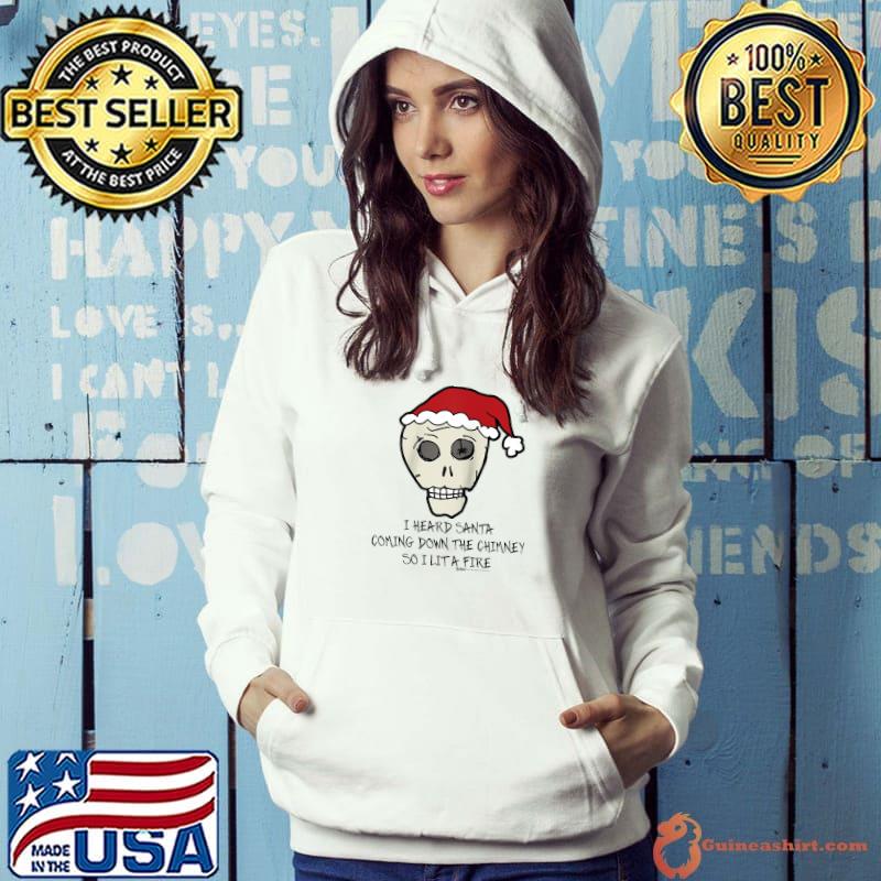 Premium i Heard Santa Coming Down Scull Anti Christmas T-Shirt
