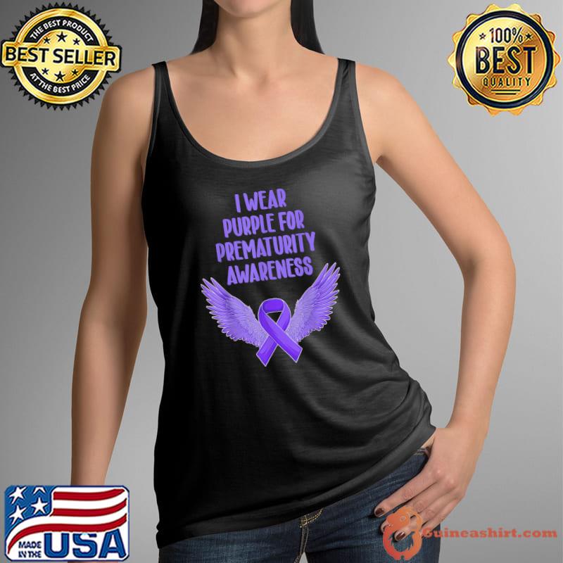 Premium i Wear Purple For Prematurity Awareness Preemie Ribbon T-Shirt Tank Top