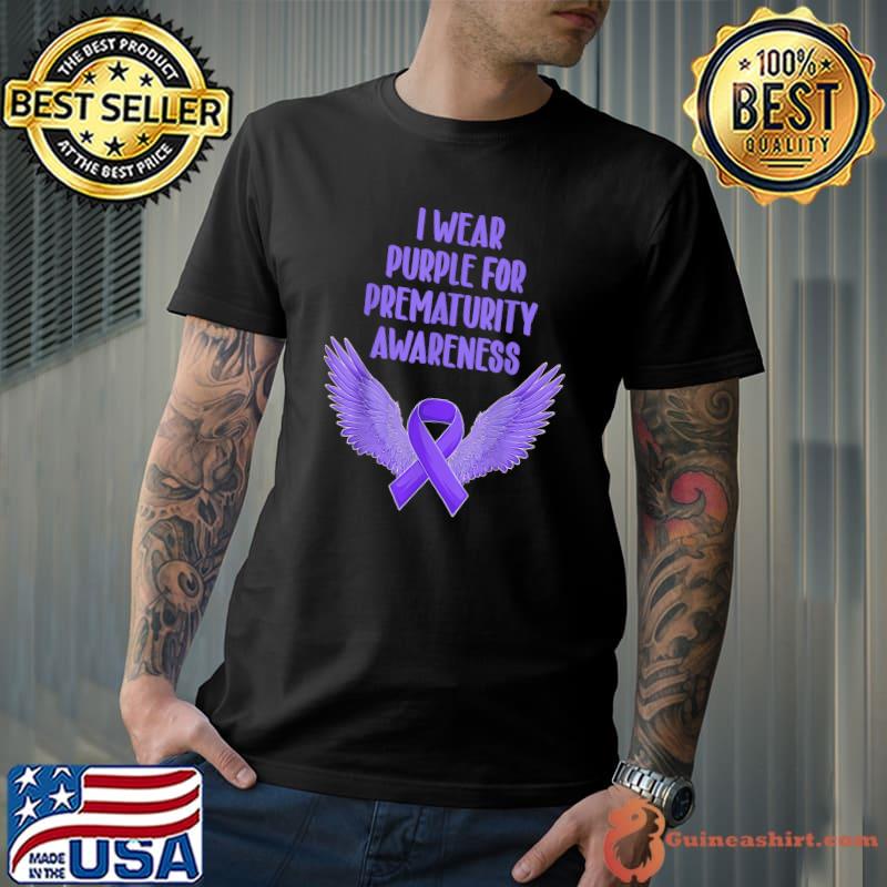 Premium i Wear Purple For Prematurity Awareness Preemie Ribbon T-Shirt