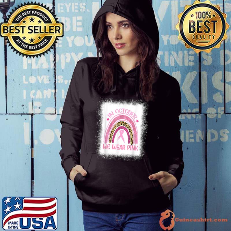 Premium In October We Wear Pink Leopard Breast Cancer Awareness Tee T Shirt
