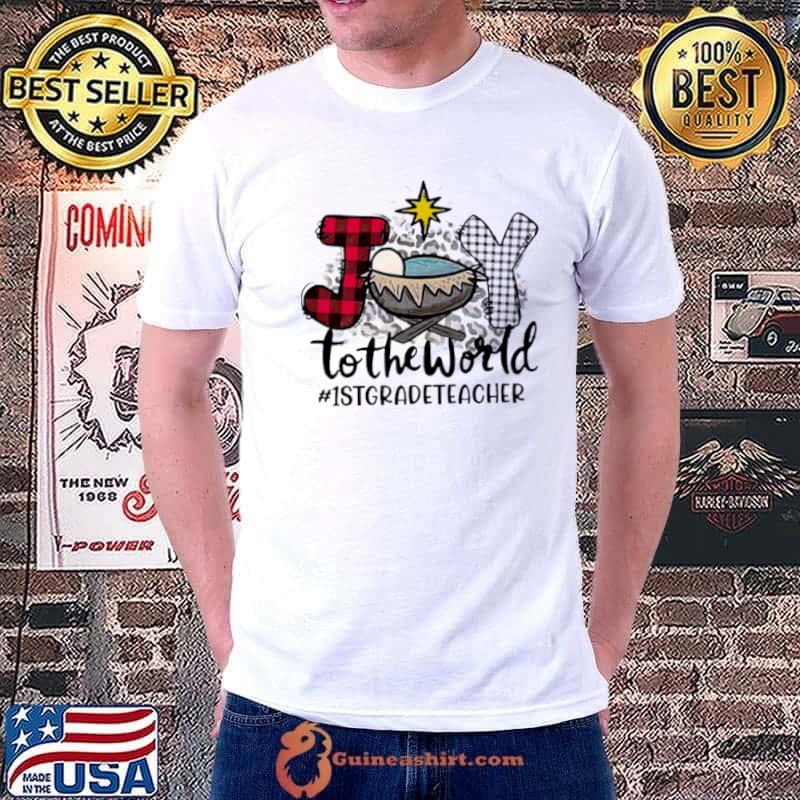 Premium Joy To The World 1st Grade Teacher Christmas Sweater Shirt Unisex