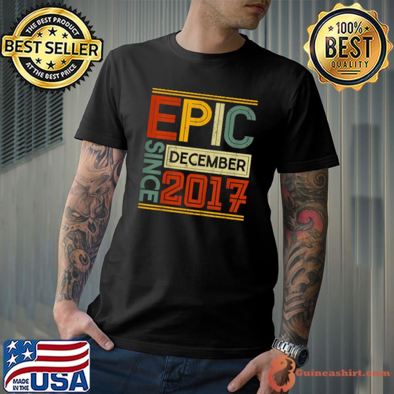 Premium kids Born in December 2017 Epic Since 4 Yr Old 4th Birthday T-Shirt
