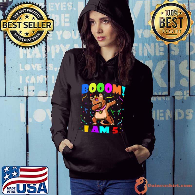 Premium Kids Dabbing Caticorn Booom! I Am 5 Boys Girls 5th Birthday Party T Shirt