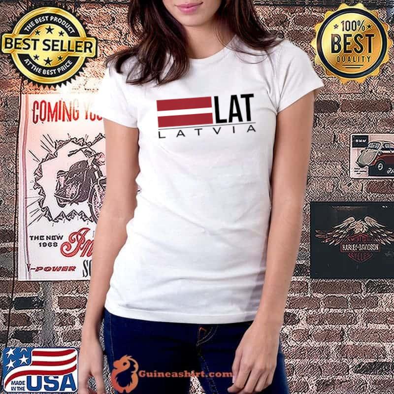 Premium lATVIA FLAG LATVIAN LAT SPORTS GAMES ATHLETE JERSEY T-Shirt Ladiestee