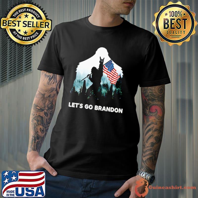 Premium Let's Go Brandon Big Foot American Flag Shirt Unisex