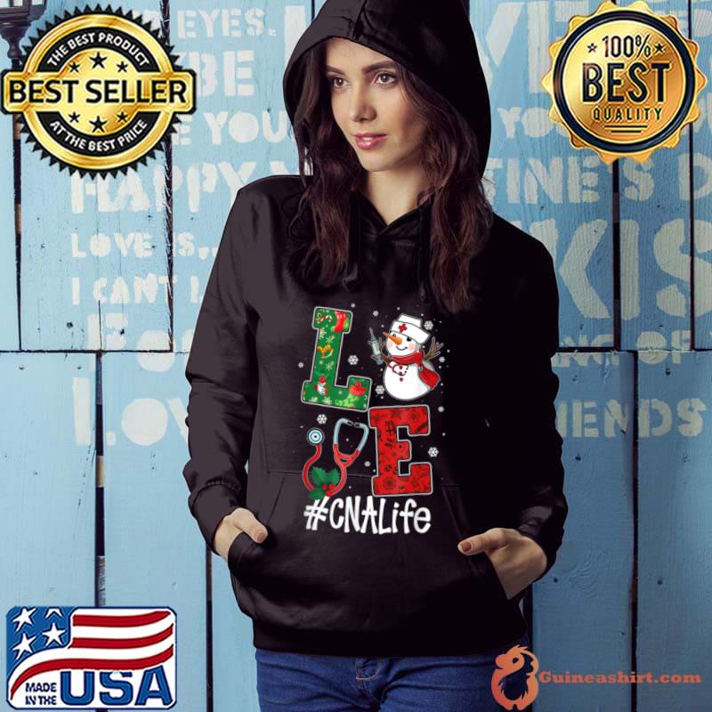 Premium Love CNA Life Snowman Funny Nursing Christmas Day T Shirt