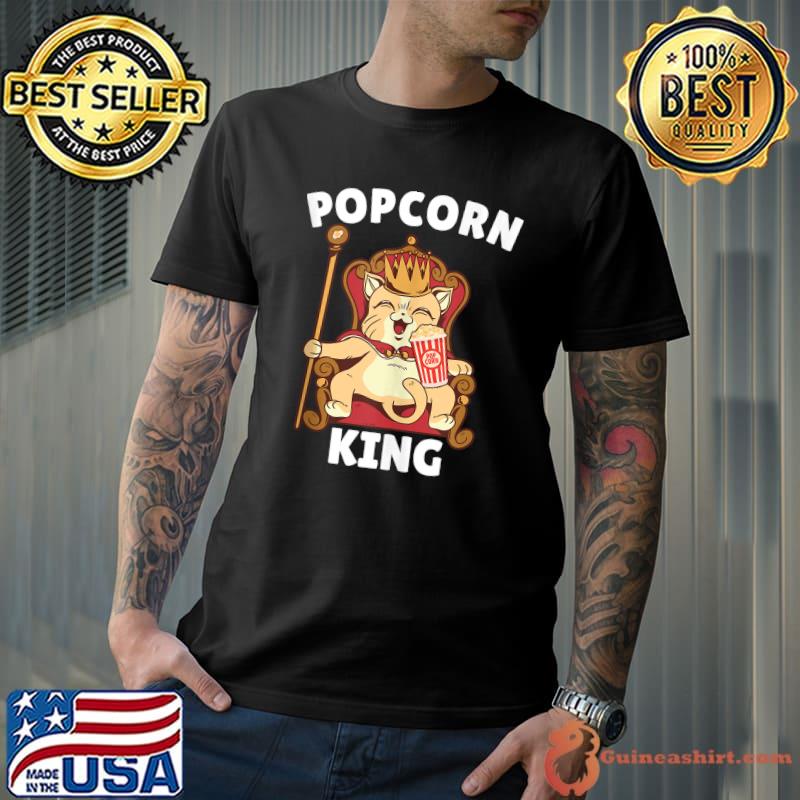 Premium mens Popcorn King Male Popcorn Lover Movie Night Movie Lover T-shirt