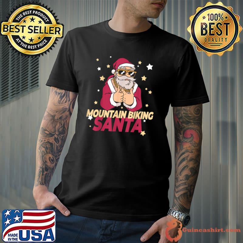 Premium mountain Biking Santa Claus Christmas Holiday Mountain T-Shirt
