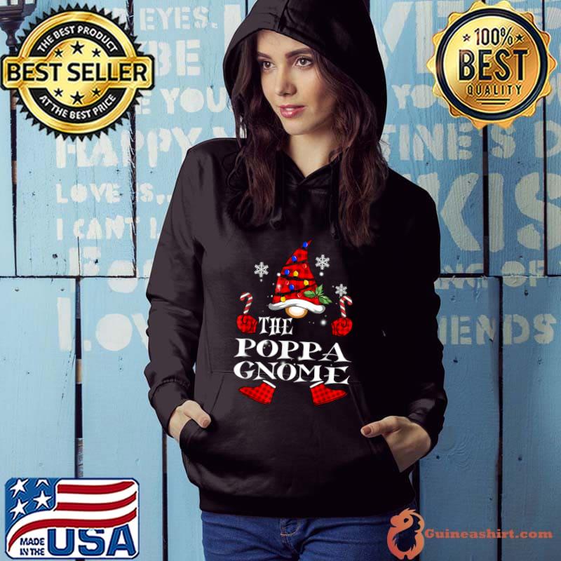 Premium Poppa Gnome Red Plaid Matching Family Christmas Pajama T-Shirt