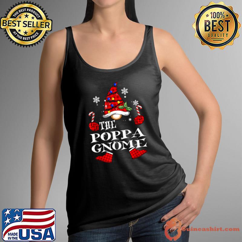 Premium Poppa Gnome Red Plaid Matching Family Christmas Pajama T-Shirt Tank Top