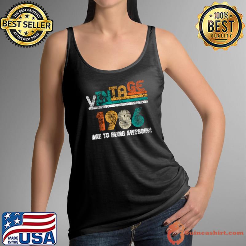 Premium retro vintage best of 1986 t awesome since birthday T-Shirt Tank Top