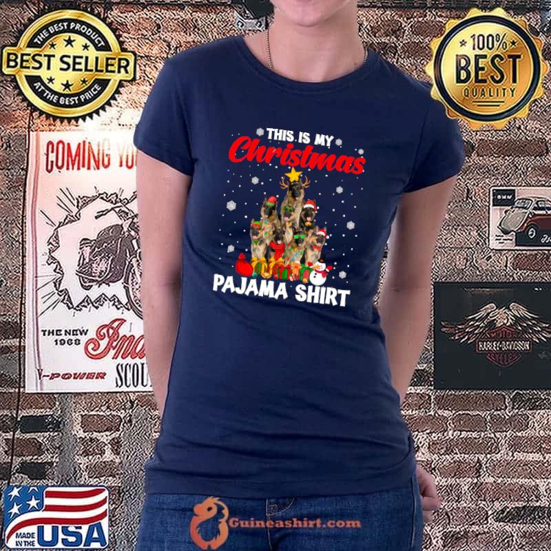 Premium this Is My Christmas Pajama German Shepherd Dog Xmas Tree T-shirt
