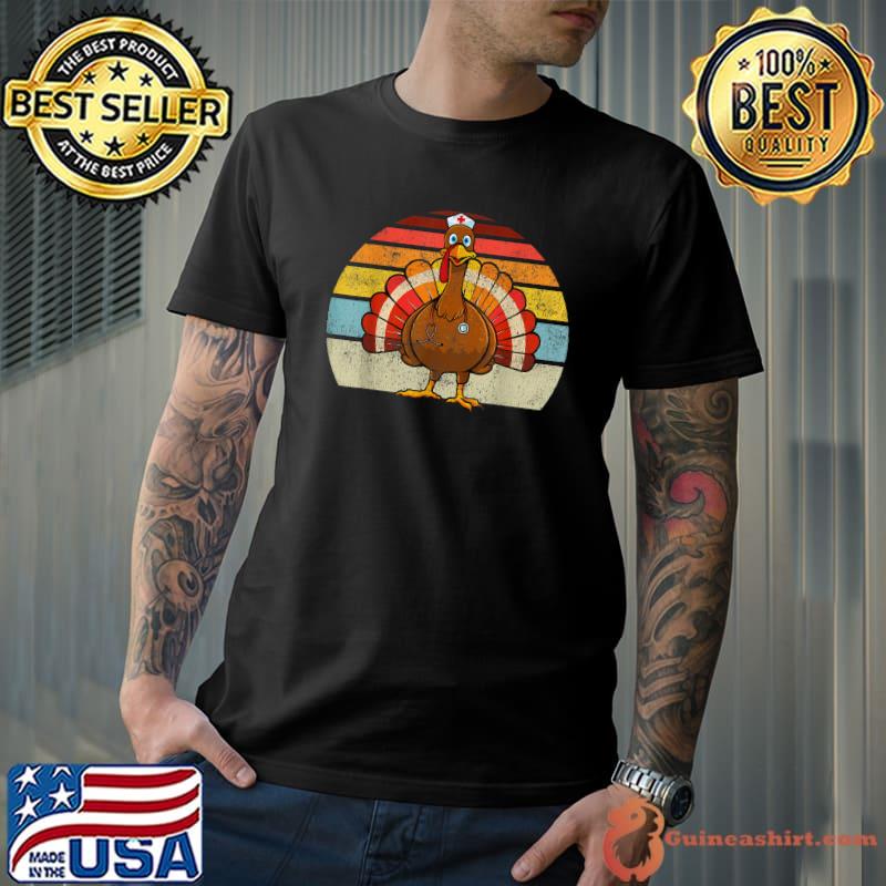 Premium turkey Nurse Thanksgiving Nurses RN ER ICU Nursing Women T-Shirt