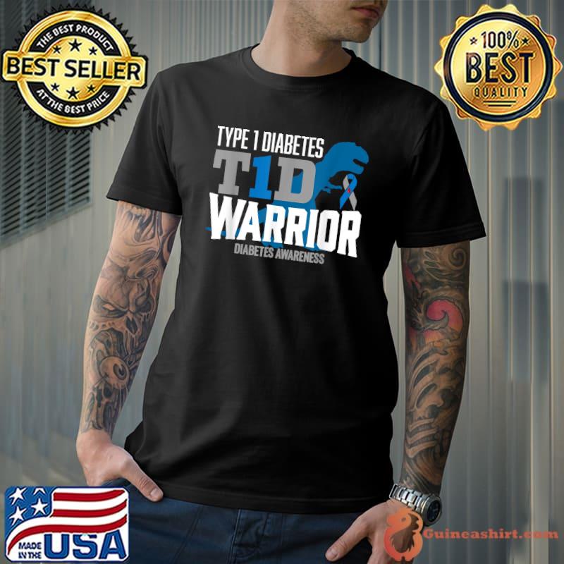 Premium type 1 Diabetes T-rex T1D Warrior Diabetes Awareness T-Shirt Unisex