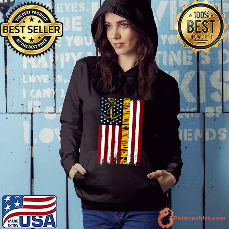 Premium uSS Franklin D. Roosevelt CVA-42 Aircraft Carrier USA Flag T-s Hoodie