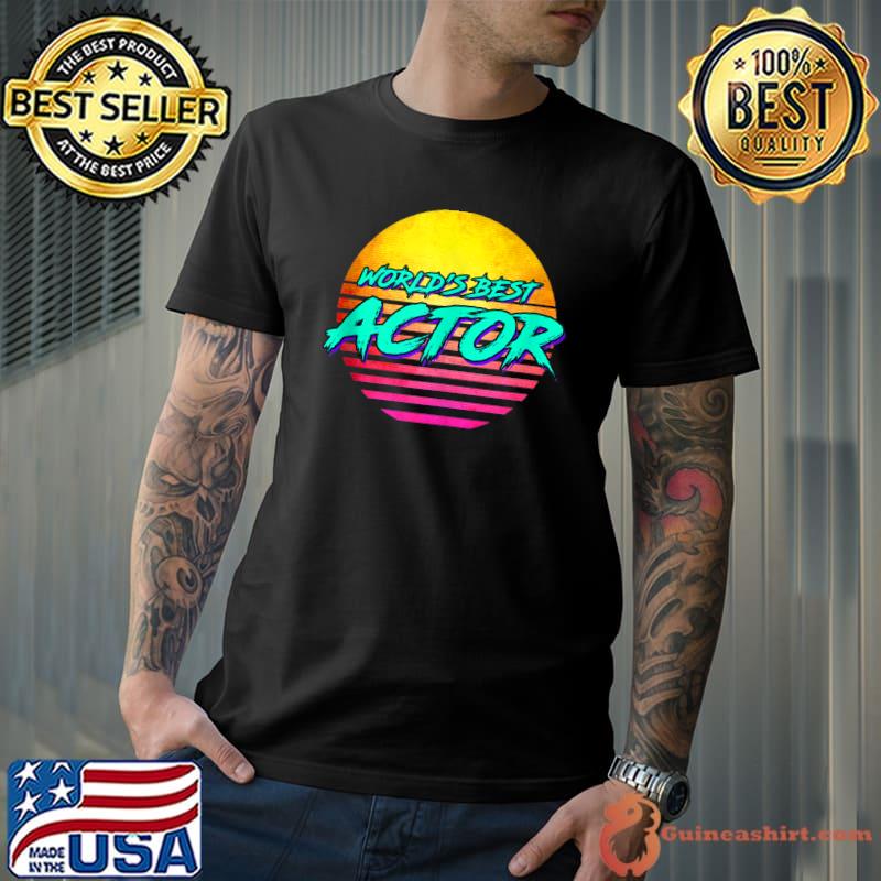 Premium world's best actor sunset retro T-shirt