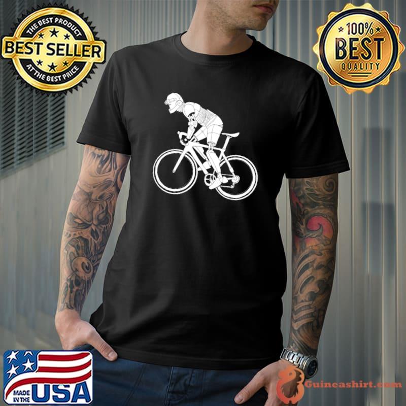 Retro Futurism Robot Cyclist Bicycle Futuristic Cycling Bike T-Shirt