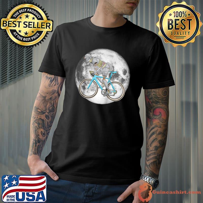 Retro Futurism Robot Cyclist Bicycle Futuristic Moon & Bike T-shirt