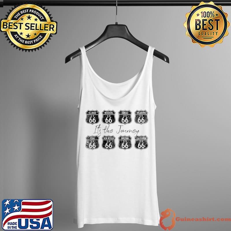 Route 66 It's The Journey Road Sign Mother Road Souvenir T-Shirt Tank Top