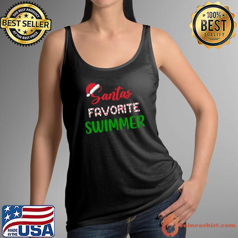 Santa's Favorite Swimmer Christmas Swimming T-s Tank Top