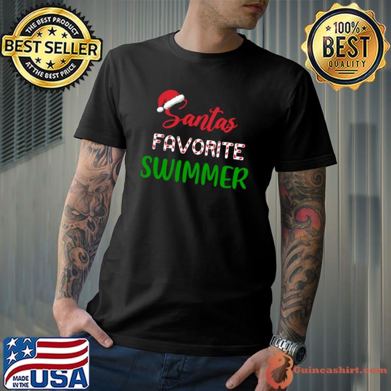Santa's Favorite Swimmer Christmas Swimming T-s Unisex