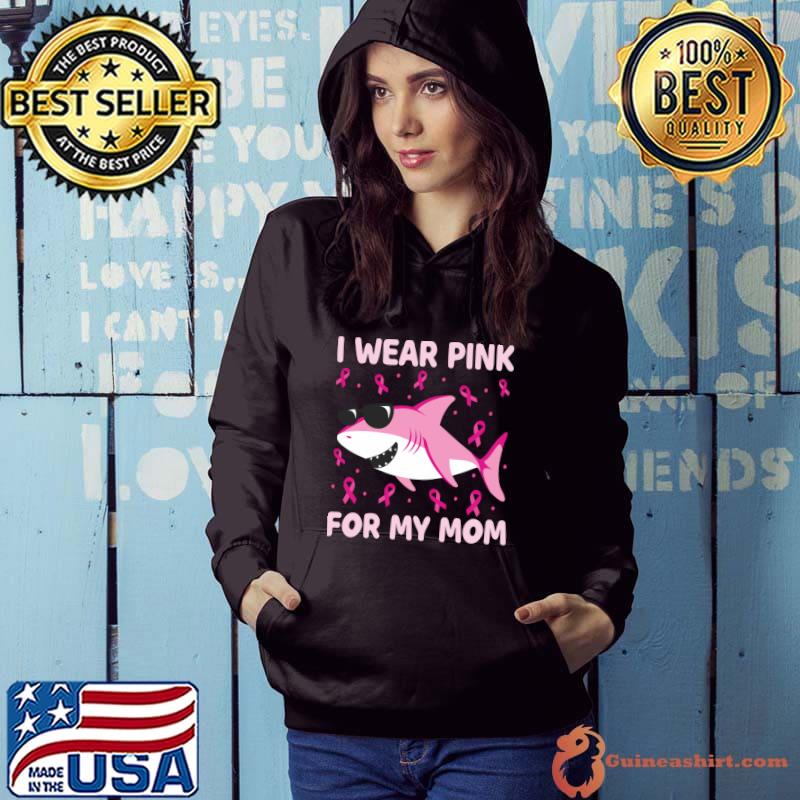 Shark I Wear Pink For My Mom Breast Cancer Kids Boys T-s Hoodie