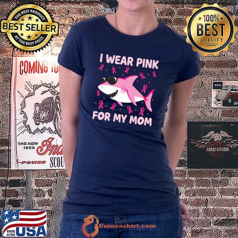 Shark I Wear Pink For My Mom Breast Cancer Kids Boys T-s Ladiestee