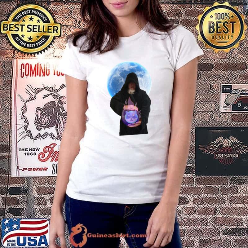 Shiba Inu Burning Moon Premium T-Shirt Ladiestee