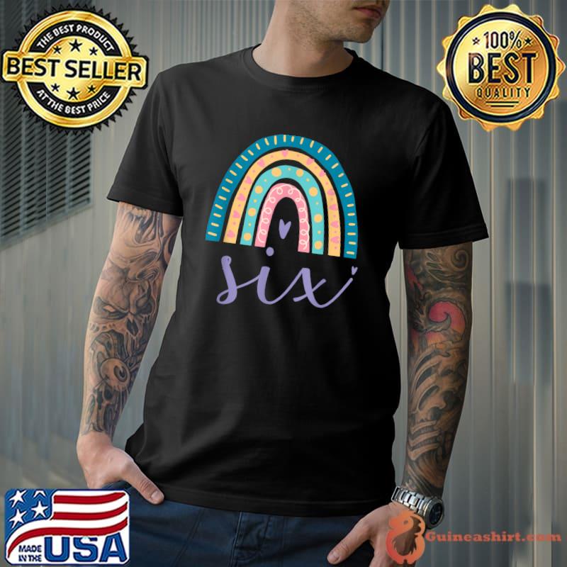 Six Year Old Rainbow Birthday Gifts For Girls 6th Bday T-Shirt
