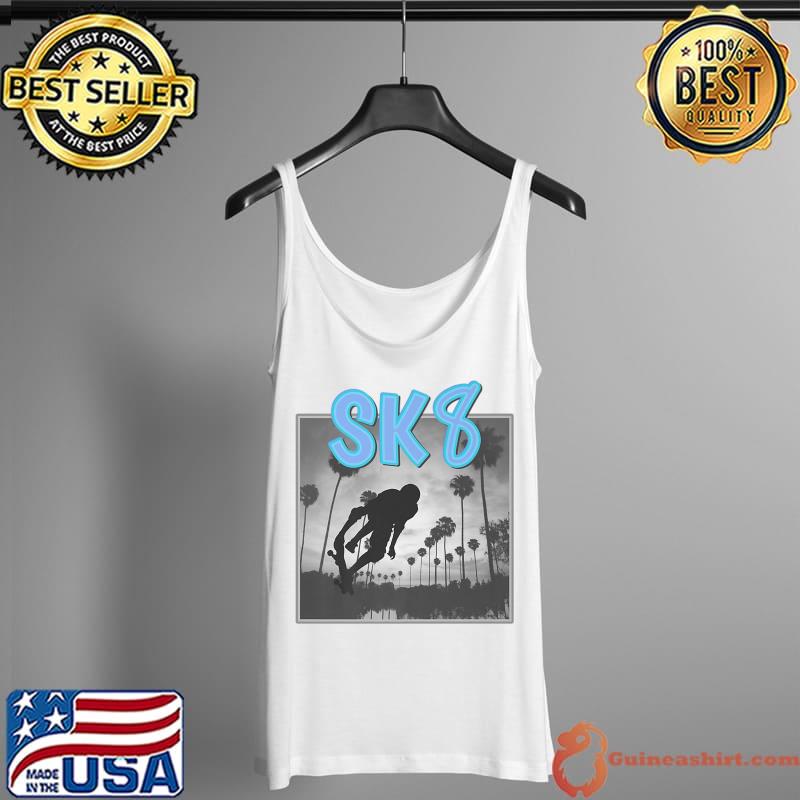 Sk8 Palm trees photos sunset Skater Silhouette Premium T-Shirt Tank Top