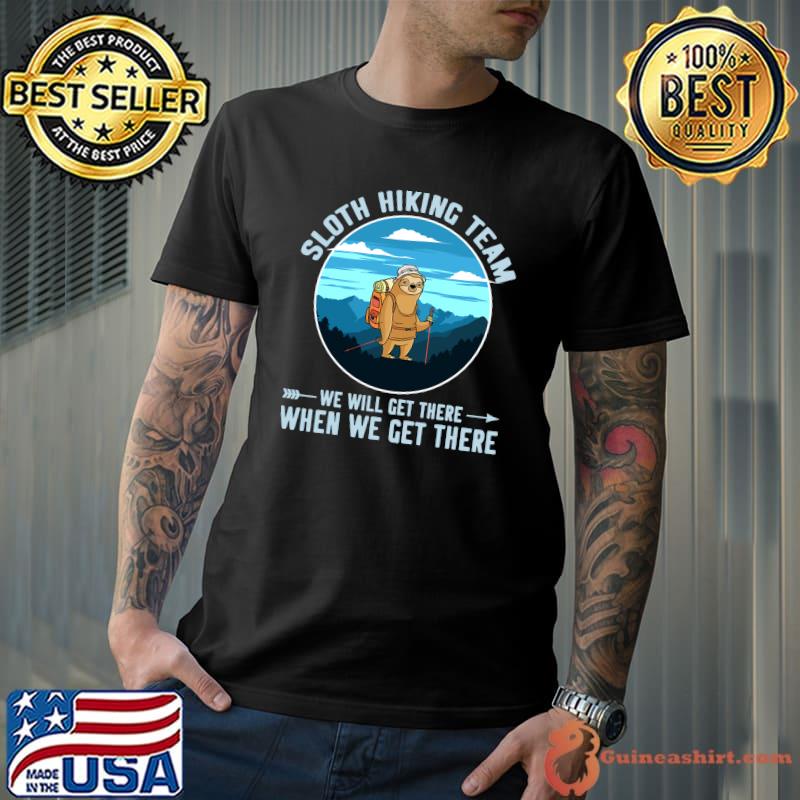 Sloth Hiking Team Cute Sloth Dress Nature Hiking Crew Hiker T-shirt