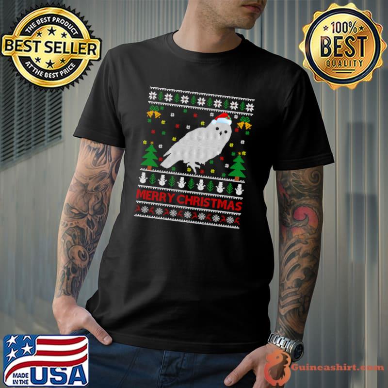 Snowy Owl Bird Lover Ugly Santa Snowy Owl Christmas T-Shirt Unisex