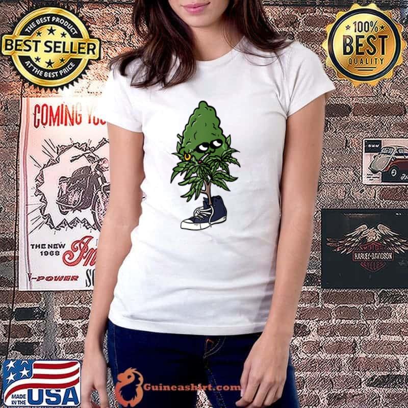 Stoner Strainz Plant Smoking Marijuana Weed Joint Shoe Pot T-s Ladiestee