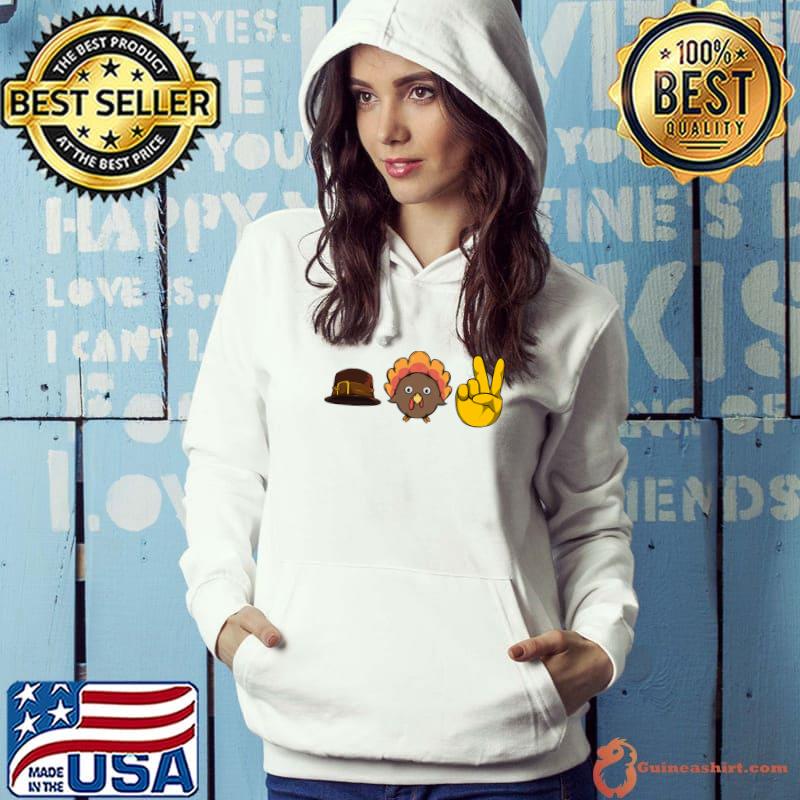 Thanksgiving Peace Turkey & Witch Hat Funny Thanksgiving T-Shirt Hoodie
