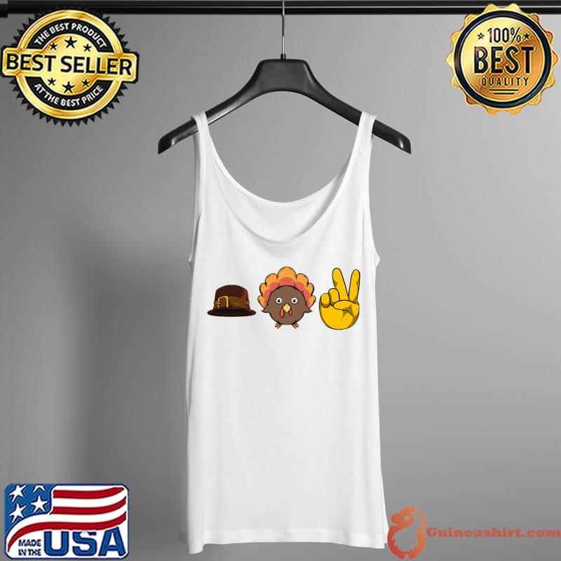 Thanksgiving Peace Turkey & Witch Hat Funny Thanksgiving T-Shirt Tank Top